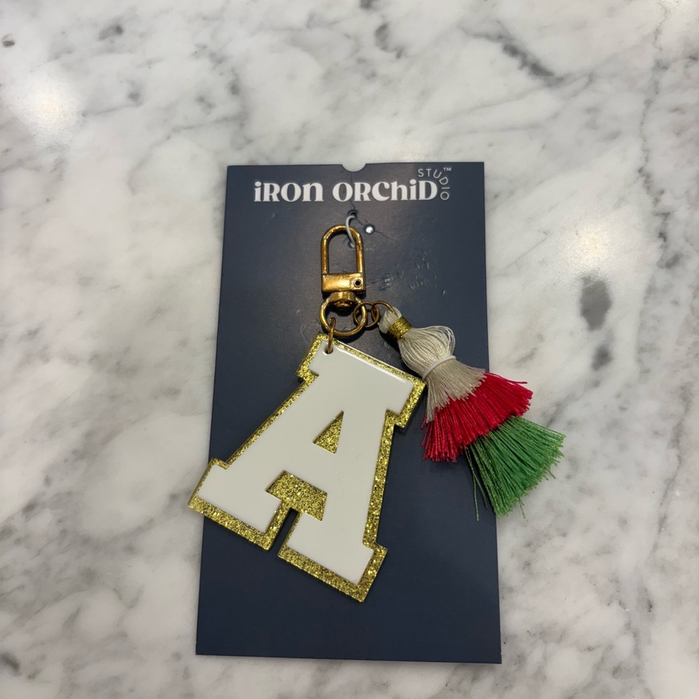 Iron Orchid Initial Keychain with Tassels